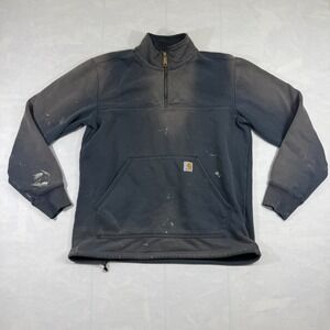 Carhartt Sweatshirt Mens M Gray Original Fit Rain Defender Heavyweight 1/4 Zip